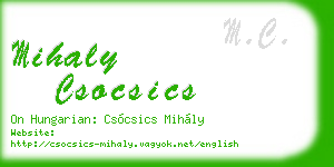 mihaly csocsics business card