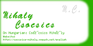 mihaly csocsics business card